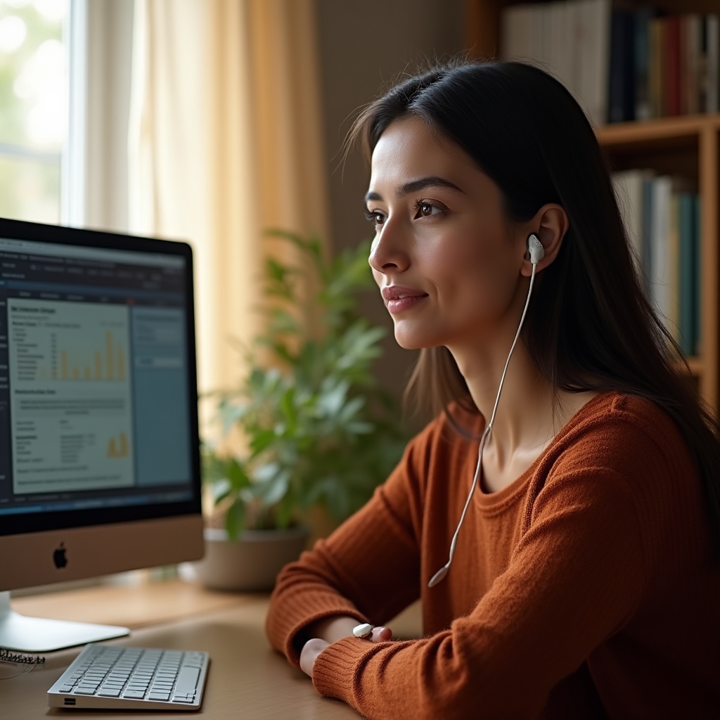 Founder participating in an online financial education session for B Corps
